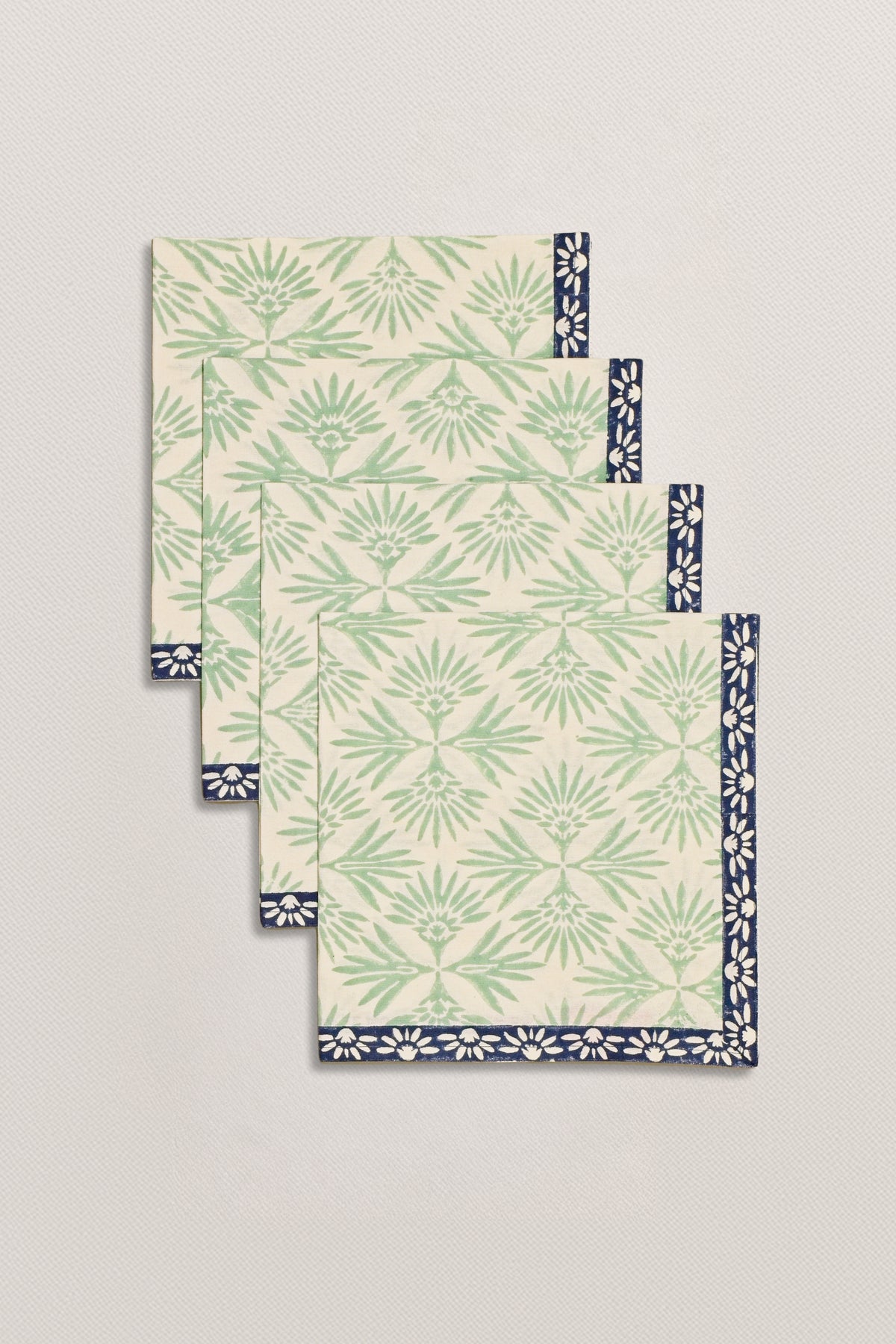 Serviettes -  Palm Reflections (Mint/Night Sky)