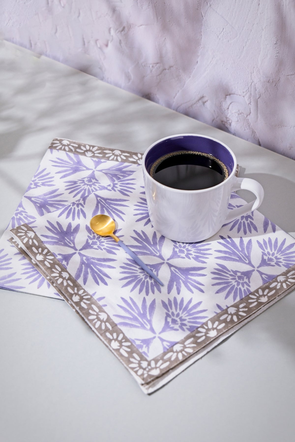 Napkins - Palm Reflections (Lilac/Truffle)