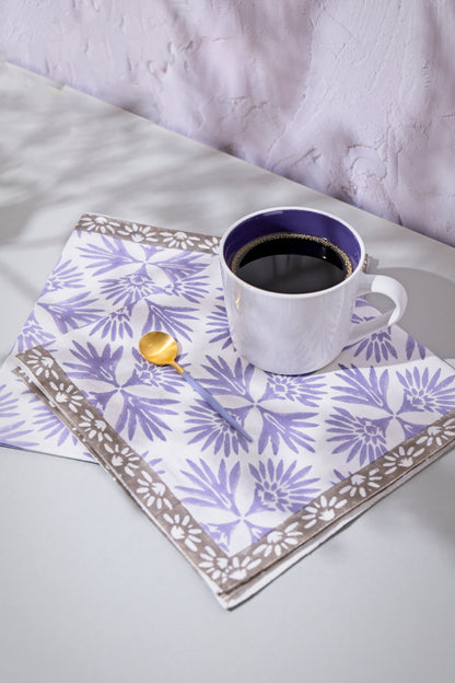 Napkins - Palm Reflections (Lilac/Truffle)