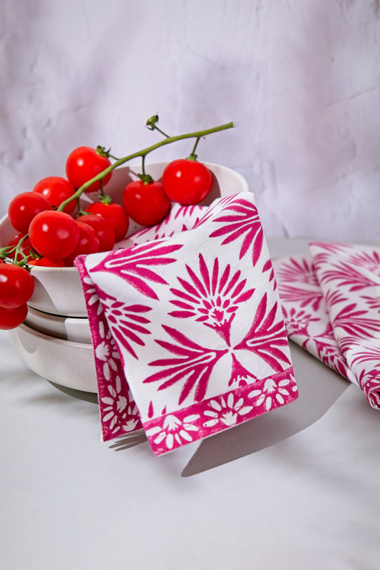 Serviettes - Palm Reflections (Pomegranate)