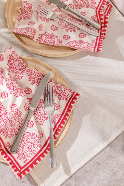 Serviettes - Tulip Wheels (Pomegranate)